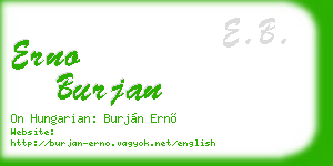 erno burjan business card