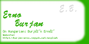 erno burjan business card